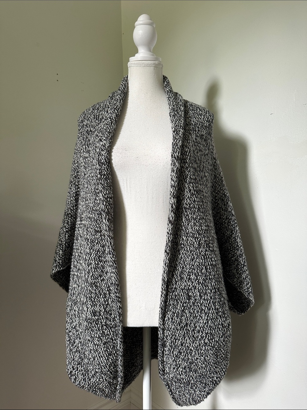 LARA KNIT Salt & Pepper Knit Open Front Lounge Warm Short Sleeve Cardigan Medium